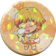 【中古】バッジ・ピンズ 我妻善逸(ホログラムバージョン） 「えふぉるめ 鬼滅の刃 パジャキャラ缶バッジ第4弾」