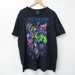 XL/古着 半袖 Tシャツ メンズ マーベル ハルク ヴェノム 大きいサイズ コットン クルーネック 黒 ブラック 25jun09 中古