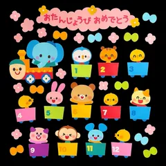 「どうぶつ列車のお誕生日表」