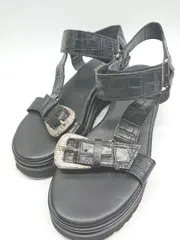 ◇ ROSE BUD ローズバッド ローヒール 厚底 サンダル サイズ37 ブラック レディース P  【1402080014035】