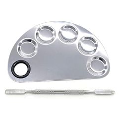 【数量限定】ジェルネイル パレット ネイル クリアパレット 軽量仕様 カラー調合 スパチュラ付き ネイルツール まつ毛エクステ ネイルアートパレット グループレート ステンレス クリスタル グルートレイ デザインパレット グリッター