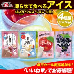 🍧おうちで凍らせて食べるアイス🍧4種類から選べる！⇒ぶどう🍇・りんご🍎・しるこ・甘酒（各70g×4本入り） シャーベット スムージー ブドウ リンゴ フルーツ 果物 小豆 米こうじ 米麹 腸活 常温 パウチ 谷尾食糧工業 【祖の食庵】 【甲羅組】