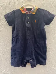 (^w^)bラルフローレン Ralph  Lauren ロンパース カバーオール チェック ワンポイント 半袖 男の子 70サイズ