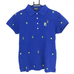 ★特価★パーリーゲイツ 半袖ポロシャツ ブルー パイナップル刺しゅう総柄  レディース 0(S) ゴルフウェア PEARLY GATES