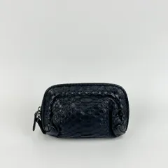 極美品✨BOTTEGA VENETA イントレチャート キーリング パイソン 黒 レア ボッテガヴェネタ キーリング イントレチャート パイソン