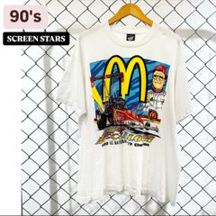 90s SCREEN STARS McDONALD RACING TEAM プリントTシャツ 1992　90年代　スクリーンスターズ　マクドナルド　レーシング　Tシャツ　シングルステッチ　アメリカ製　古着　ヴィンテージ　メンズ　希少　レア　XL