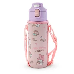【新着商品】ステンレス ワンタッチ ボトル 直飲み マイメロディ my 470ml melody 水筒 保冷専用 ショルダーヒモが付いたポーチ付き 子供用 名前スペース付き サンリオ(SANRIO) 212504のサムネイル