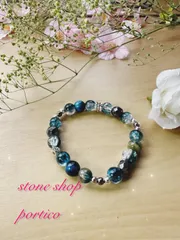 【パワーストーンブレスレット】ブルータイガーアイ・ヘマタイト・クラックガラスNo.43