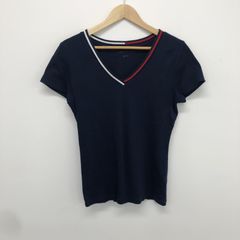 【tommyhilfiger】トミーヒルフィガー　レディース　半袖　トップス　無地　シンプル　ネイビー　Ⅿサイズ