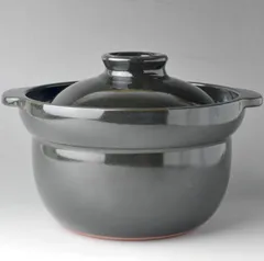 D-5 昭和レトロ 照山焼 四日市萬古焼 ご飯鍋 斎木勲監修 2.5合炊き D-5