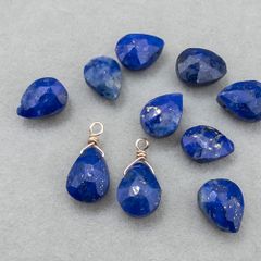 ＊2個＊ 天然石 パーツ ラピスラズリ チャーム 金色 ピアス ペンダント アクセサリー作り te108