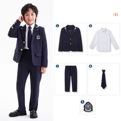 子供服　5点セット 子供スーツ 学生服 フォーマル ブレザー キッズ  男の子 発表会 入学式 入園式  七五三 結婚式 卒園式 卒業式100 110 120 130 140 150cm