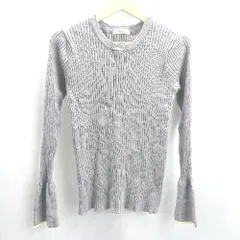 ◇ Θ Discoat りブ袖フレアパイピングプルオーバー 長袖 プルオーバー カットソー　ニット サイズ F グレー レディース E  【1501160019127】