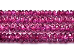 透過性あり ロードライトガーネット 4x1-2mm ボタンカット １連（約３８ｃｍ） パワーストーン 天然石 _RG678-1