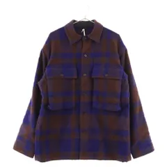 KAPTAIN SUNSHINE (キャプテンサンシャイン) 23AW Mill Shirt Jacket ウール混 チェック柄シャツジャケット ブルー/ブラウン KS23FJK11のサムネイル