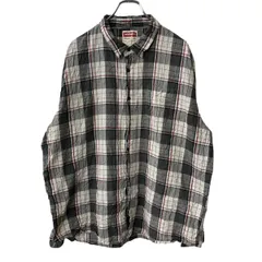 Wrangler 長袖 チェックシャツ 2XL グレー ラングラー ビッグサイズ コットン 格子柄 長袖シャツ トップス 古着卸 アメリカ仕入 a709-6045