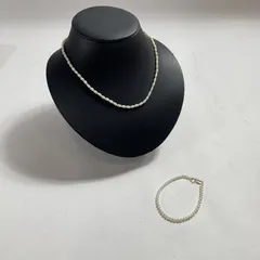 ★ K18刻印 18金 ゴールド留め具 淡水パール ベビーパール ネックレス ブレスレット 2本 まとめ売り  総重量10.1g アクセサリー 現状品 0.01kg