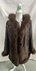 リアルファー リバーシブルコート フォックスファー 毛皮 難あり レディース アウター ｍ5924