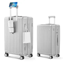 [Aecall] スーツケース 機内持ち込み キャリーケース ストッパー付き 超軽量 USBポート付き カップホルダー付き 携帯スタンド 隠しフック機能 キャリーバッグ 耐衝撃 静音 ダブルキャスター TSAローク ファスナータイプ キャリーバッグ 人気  1