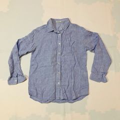 美品　BAYFLOWベイフロー　長袖シャツ　ライトブルー 麻　LL