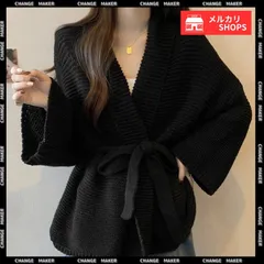 【送料無料】ベルト付き ニットカーディガン レディース オープンニットガウン ショート丈 ウエストマーク ニットアウター オフィスカジュアル 無地 コーディガン 秋冬 韓国風 カーディガン 体型カバー 長袖 羽織り 新品 未使用 CH86KANING-038