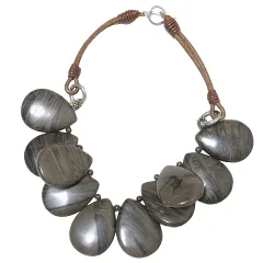 ブルネロクチネリ BRUNELLO CUCINELLI ストーンチョーカー ネックレス ペンダント マーブル アクセサリー 茶 ブラウン IBO53 Xのサムネイル