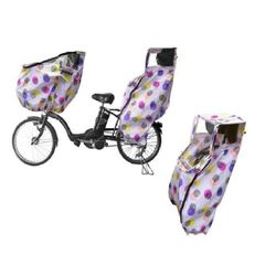 自転車チャイルドシート レインカバー (リア用：ベージュドット) 雨・風・寒・花粉・ほこりからやさしくガード