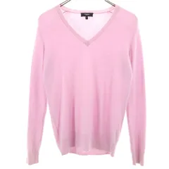 theory セオリー 長袖 Vネック セーター S ピンク系 ニット レディース 古着