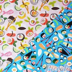 USAコットン　Sushi　お寿司　　　約53cm×約50cm（カット済）　FB-3063