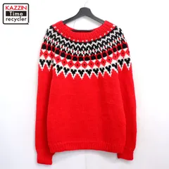 80s vintage ノルディック柄 ウール ニットセーター メンズ Lサイズ相当