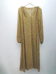 ◇ CIAOPANIC チャオパニック 花柄 派手 ガーリー 長袖 ロング ワンピース サイズF ブラウン レディース E  【1308290051986】