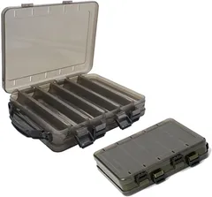 fogman タックルボックス リバーシブル 2個セット ルアーケース 釣具収納ボックス ワームケース (黒(小)×2個)