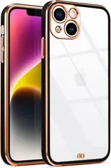 iPhone14 Pro Max ケース クリア 薄型 透明  スマホケース アイフォン14Pro Max カバー  韓国 かわいい おしゃれ 人気 耐衝撃 TPU メッキ加工  ゴールド ブラック