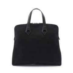 エルメス HERMES ハンドバッグ サックイブーMM ブラック キャンバス レザー サックイブーMM ブラック レディース Used A