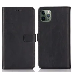 【人気商品】(アップル アイフォン トリプルカメラ搭載や6.5インチ) Max 対応 Pro APPLE スマホケース 11 (ブラック) PU革 iPhone 財布型 マグネット式 ケース カード入れ スタンド機能 手帳型 横開き 衝撃吸収 クラシックレトロ