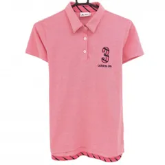 アディダス 半袖ポロシャツ 杢レッド ナンバリング レディース L/G ゴルフウェア adidas