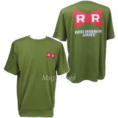 NEWレッドリボン軍 Tシャツ 【ドラゴンボール Ｔシャツ 半袖 緑 カーキグリーン 悪役 RR ロゴ】S M L LLサイズ ネコポス発送