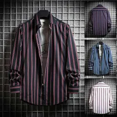 カジュアルシャツ メンズ 30代 40代 長袖シャツ ボタンダウンシャツ ストライプ柄 ビジネス おしゃれ 紳士服goodplus308