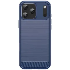 iPhone17 Pro ケース カーボン調 薄型 耐衝撃 ソフト ケース 【Color】ネイビー