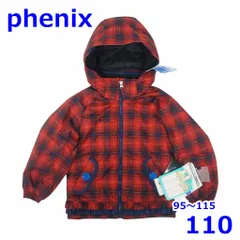 フェニックス 95～115cm スキーウェア サイズ調節機能付き 子ども用 ジャケット レッド チェック柄 110 キッズ Phenix R2502-189