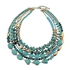 Bocar 5連 ステートメント マルチレイヤー 19インチ カラービーズネックレス 女性用 ギフト