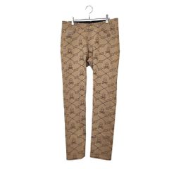 MARK＆LONA マークアンドロナ ゴルフ 21AW Ruler Pants スカル 総柄 ジャガード ロング パンツ MLM-1C-AT06 48 ベージュ/ブラウン