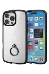 【数量限定】PM-A24DTSLFCRBK ブラック LITE SLIM TOUGH ストラップホルダーシート付 全周エアークッション ストラップホール付き 軽量 薄型 ハイブリッド リング付き 衝撃吸収 耐衝撃 クリア ケース Max Pro 16 iPho