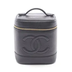 シャネル CHANEL ハンドバッグ ココマーク A01998 ブラック キャビアスキン(グレインドカーフ) ココマーク 縦型バニティ レディース Used A