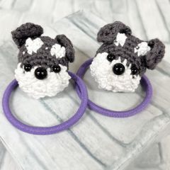 シュナウザー　ハンドメイド　ヘアゴム　キッズ