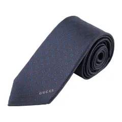新品 グッチ GUCCI ネクタイ ホースビット ブルーアンドダークブルー