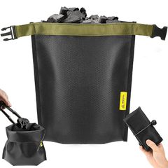 火消し袋 炭消し袋 サイズ 折りたたみ 炭処理袋 炭袋 自立式 ロープ収納付き ガラス繊維袋 防水 耐熱性 難燃性 コンパクト 大容量 炭入れ袋 キャンプ バーベキューに最適！(L)