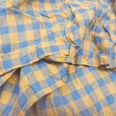 ◇ Samansa Mos2 裏地あり ウエストゴム ギンガムチェック ロング丈 フレア スカート サイズF マスタード レディース E  【1309250012979】