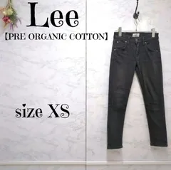 Lee リー コットン　スキニーデニムパンツ　黒　小さいサイズ　XS 洗える　レディース 日本製 ダメージ加工　エドウィン