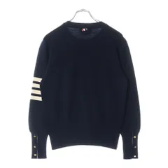 THOM BROWNE (トムブラウン) 4BAR トリコロール ウールニットセーター MKA189A-00014415 ネイビーのサムネイル